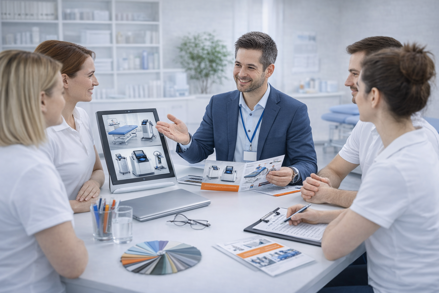 Beratung über moderne Medizintechnik im Büro