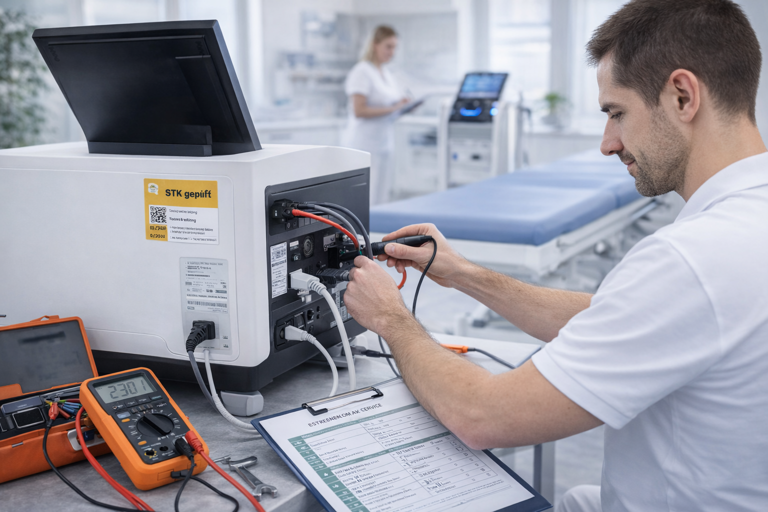 Medizinische Geräteinspektion in Klinik